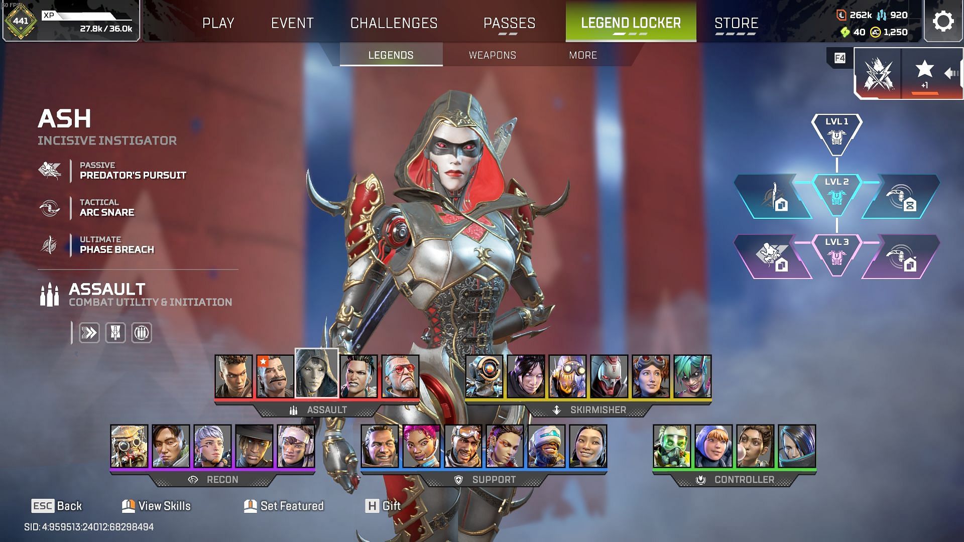 Ash in Apex Legends Season 25 Split 2 has received some nerfs (Image via Sportskeeda Gaming | EA)